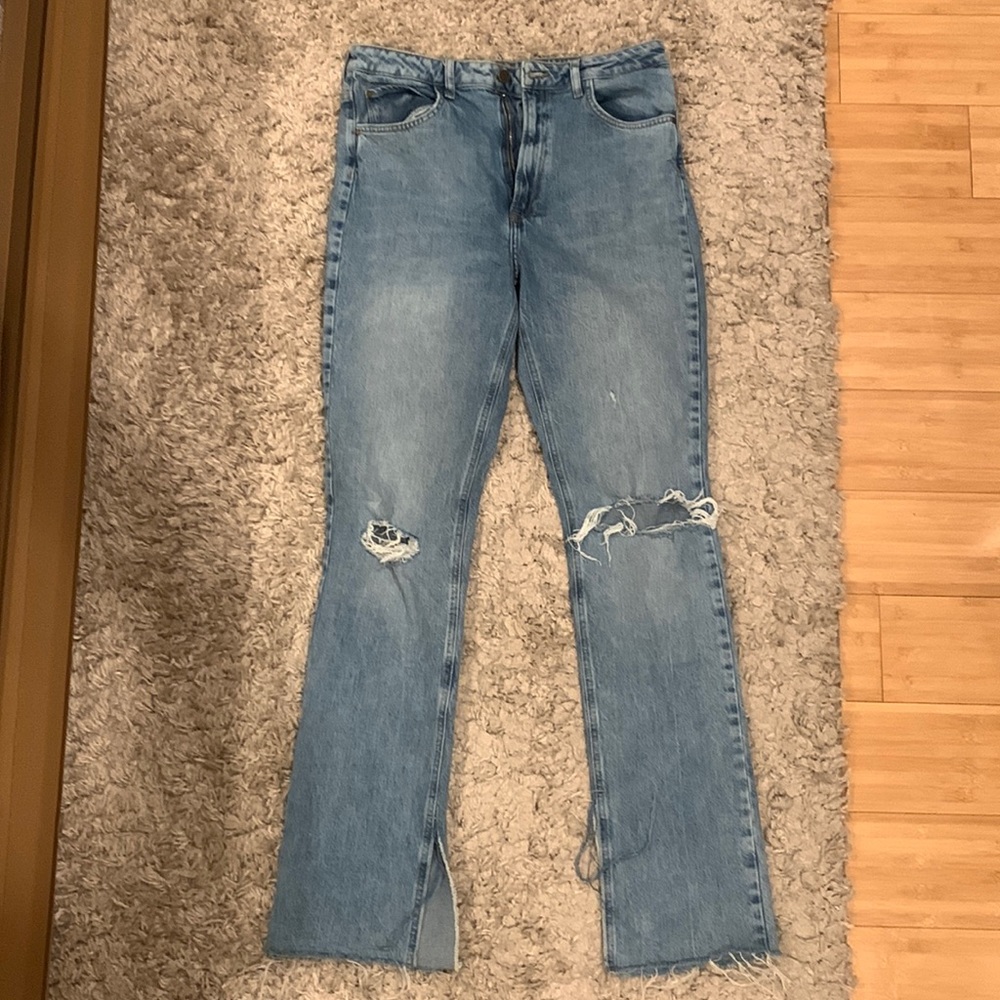 Zara High Rise Slim Flare Jeans